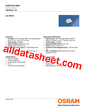 LS-R976 Datasheet PDF - OSRAM GmbH