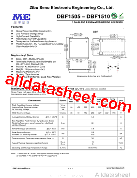 DBF1505 Datasheet PDF - Zibo Seno Electronic Engineering Co.,Ltd