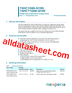 74HC1G66-Q100 Datasheet PDF - Nexperia B.V. All rights reserved