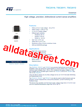 TSC2011 Marking, TSC2011IDT Datasheet(PDF) - STMicroelectronics