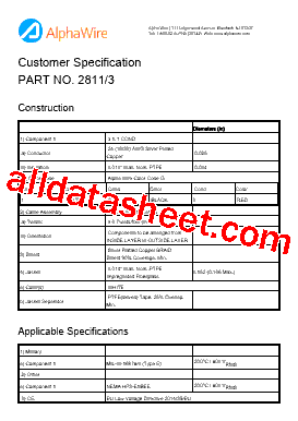 2811/3 Datasheet PDF - Alpha Wire