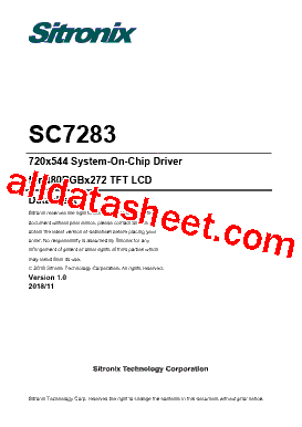 SC7283 Datasheet PDF - Sitronix Technology Co., Ltd.