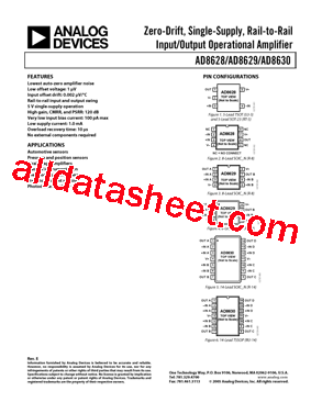 AD8628ARTZ-R2 Datasheet PDF - Analog Devices