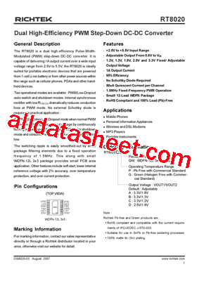 RT8020 Datasheet PDF - Richtek Technology Corporation