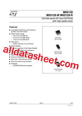 M95128-RMB3G/P Datasheet PDF - STMicroelectronics