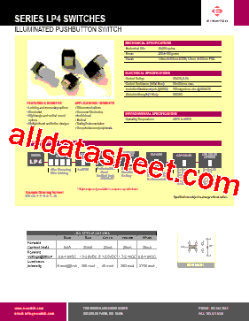 LP4-EE-1-R-G-A-R-R Datasheet PDF - E-SWITCH