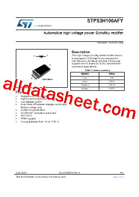 3H100Y Marking, STPS3H100AFY Datasheet(PDF) - STMicroelectronics