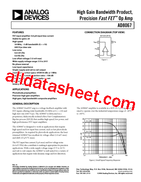 AD8067ART-R2 Datasheet PDF - Analog Devices