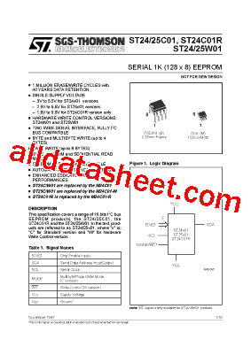 ST24C01B3TR Datasheet PDF - STMicroelectronics