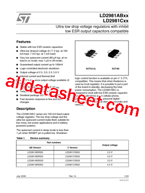 LD2981ABXX Datasheet PDF - STMicroelectronics