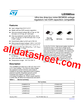 LD3985XX Datasheet PDF - STMicroelectronics