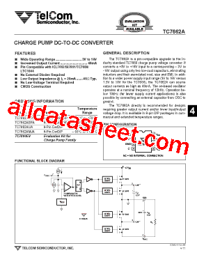 TC7662A Datasheet PDF - TelCom Semiconductor, Inc