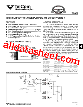TC962 Datasheet PDF - TelCom Semiconductor, Inc