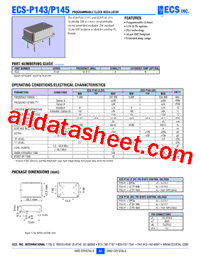 ECS-P143 Datasheet PDF - ECS, Inc.