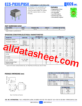ECS-P83X Datasheet PDF - ECS, Inc.