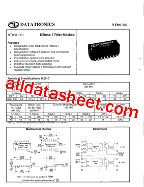 NT801-061 Datasheet PDF - Datatronic Distribution, Inc.