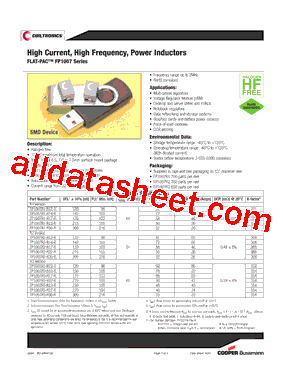 FP1007R2-R30-R Datasheet PDF - Cooper Bussmann, Inc.