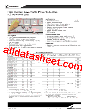 FP0705R2-R07-R Datasheet PDF - Cooper Bussmann, Inc.