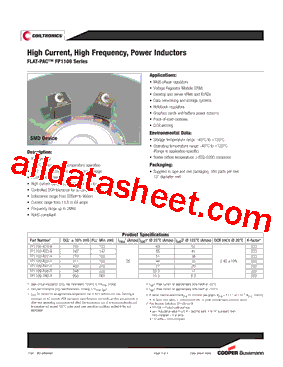 FP1109-R33-R Datasheet PDF - Cooper Bussmann, Inc.