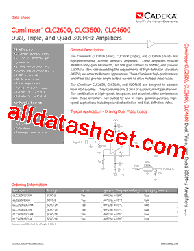 CLC2600ISO8 Datasheet PDF - Cadeka Microcircuits LLC.