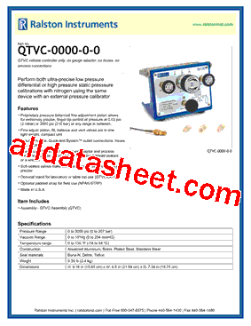 QTVC-0000-0-0 Datasheet PDF - Ralston Instruments.