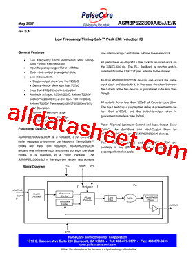 ASM3P622S00AG-08-ST Datasheet PDF - PulseCore Semiconductor