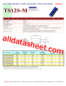 TS12S-M Datasheet PDF - Suntan Capacitors