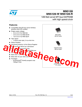 M95128-RMB6G/P Datasheet PDF - STMicroelectronics