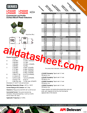 LP5064R-R36M Datasheet PDF - API Delevan