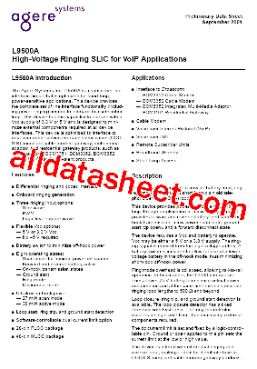 LUCL9500AGF-D Datasheet PDF - Agere Systems