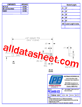 PE34498 Datasheet PDF - Pasternack Enterprises, Inc.