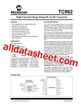 TC962CPA Datasheet PDF - Microchip Technology