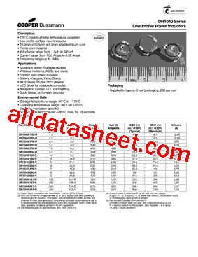 DR1040-101-R Datasheet PDF - Cooper Bussmann, Inc.