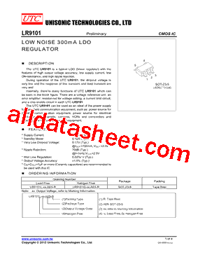LR9101G-12-AL5-R Datasheet PDF - Unisonic Technologies