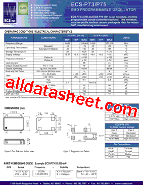 ECS-P73 Datasheet PDF - ECS, Inc.