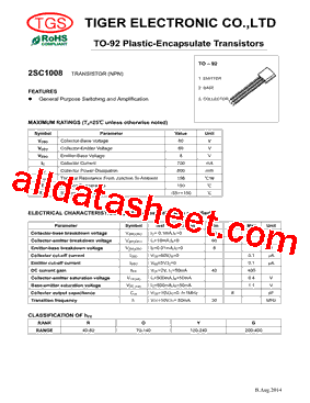 2SC1008 Datasheet PDF - Tiger Electronic Co.,Ltd
