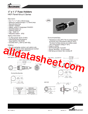HKP-HH Datasheet PDF - Cooper Bussmann, Inc.