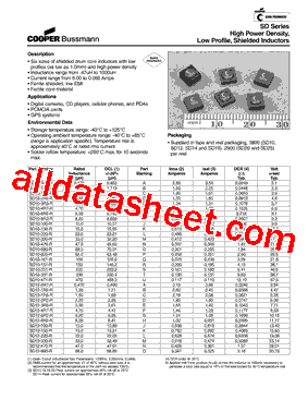 SD14-R58-R Datasheet PDF - Cooper Bussmann, Inc.