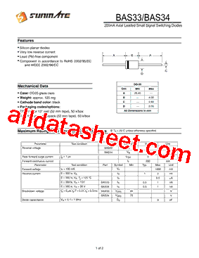 BAS33 Datasheet PDF - SUNMATE electronic Co., LTD