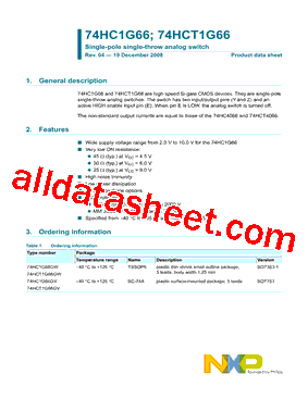 74HC_HCT1G66 Datasheet PDF - NXP Semiconductors