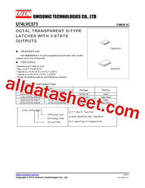 U74LVC573G-R20-R Datasheet PDF - Unisonic Technologies
