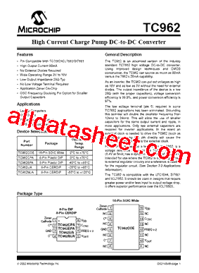 TC962 Datasheet PDF - Microchip Technology