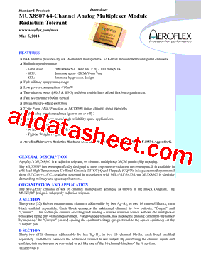 MUX8507 Datasheet PDF - Aeroflex Circuit Technology